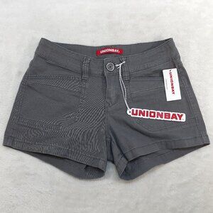Unionbay Shorts Womens Size 0 Juniors 24W Gray Delaney 3 Inseam Stretch NWT